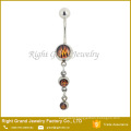 Logo Epoxy Three Logo Ball Belly Button Ring